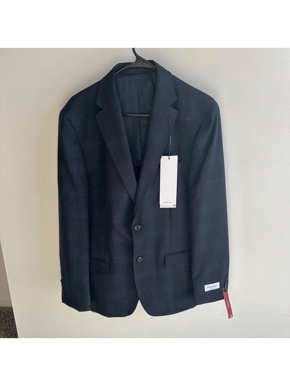 Calvin Klein Men's Navy Blue Slim-Fit Suit Jacket Size 42R NWT / $450